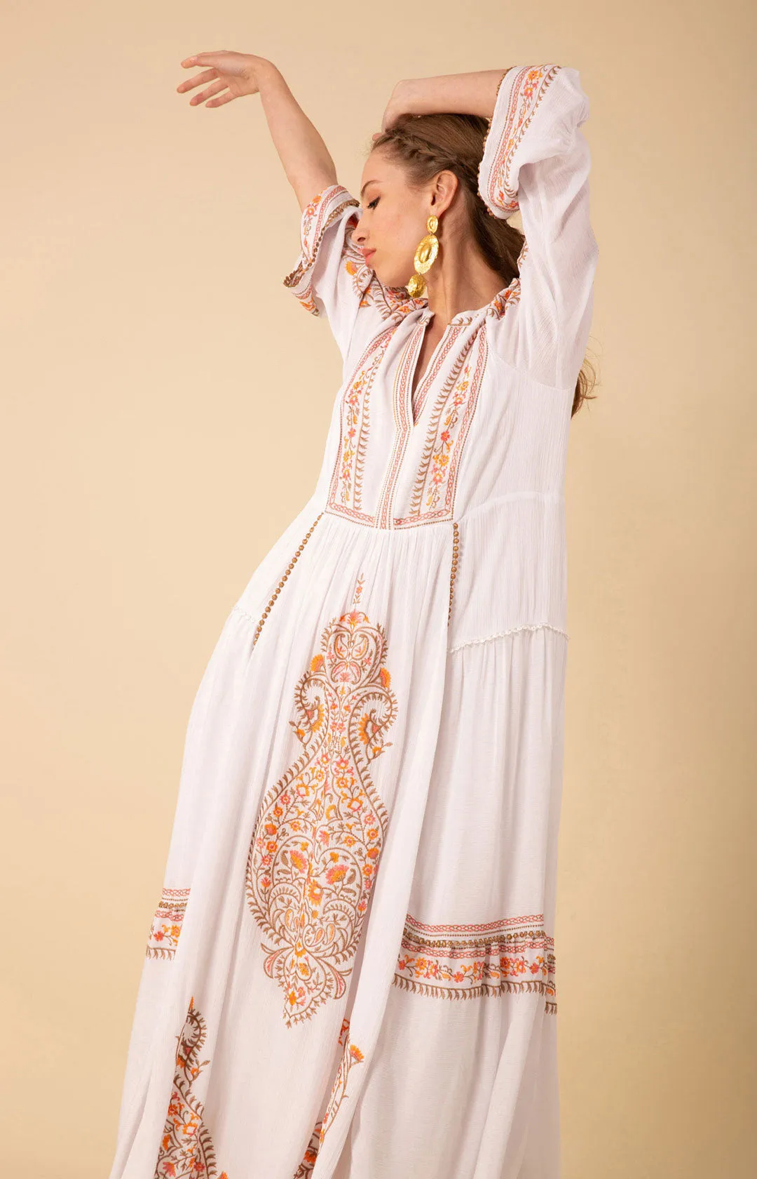 Isabel Embroidered Maxi Dress