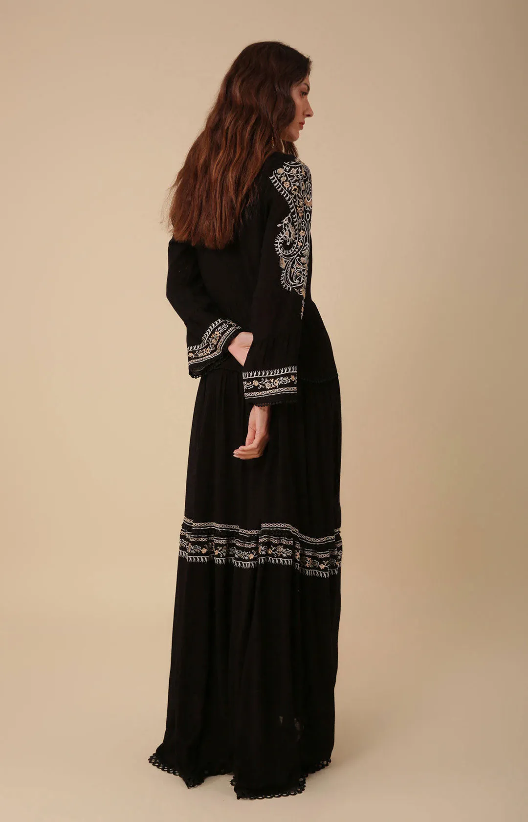 Isabel Embroidered Maxi Dress