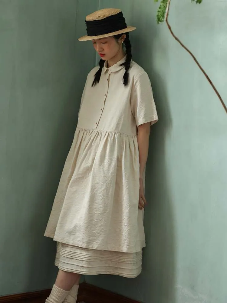 Jacquard Doll Collar Shirt Dress【s0000006916】