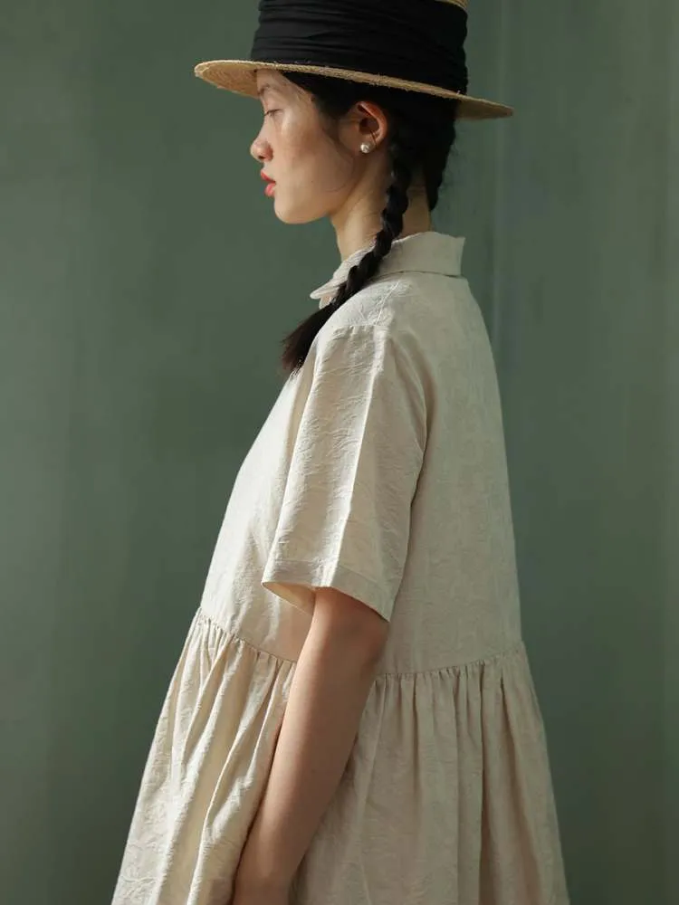 Jacquard Doll Collar Shirt Dress【s0000006916】