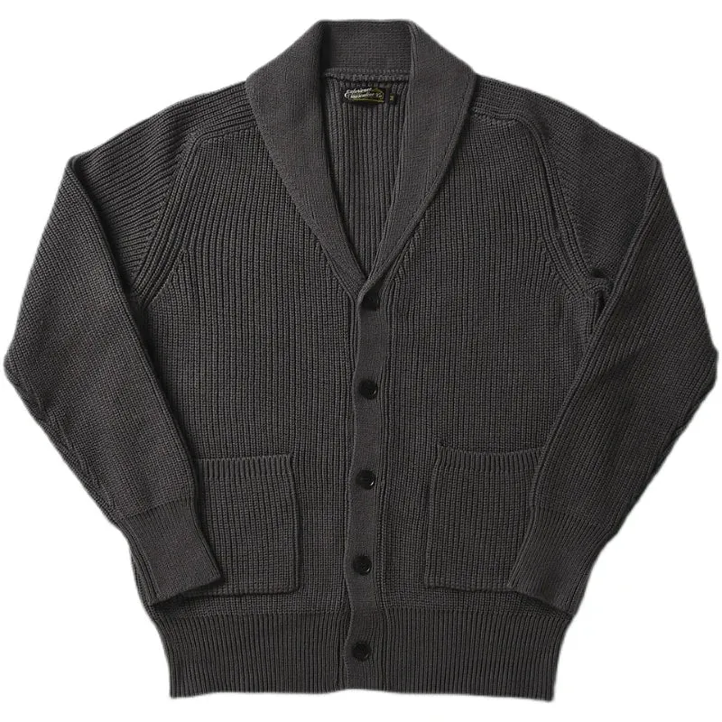 Knitted Cardigan for Men Shawl Collar Thick Warm Sweater - Retro Casual Pullover