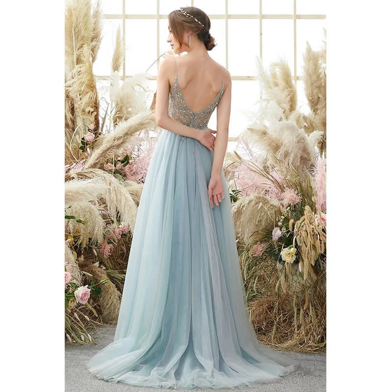 Ladies Sky Blue Suspenders Long Dress – Elegant & Versatile🌸