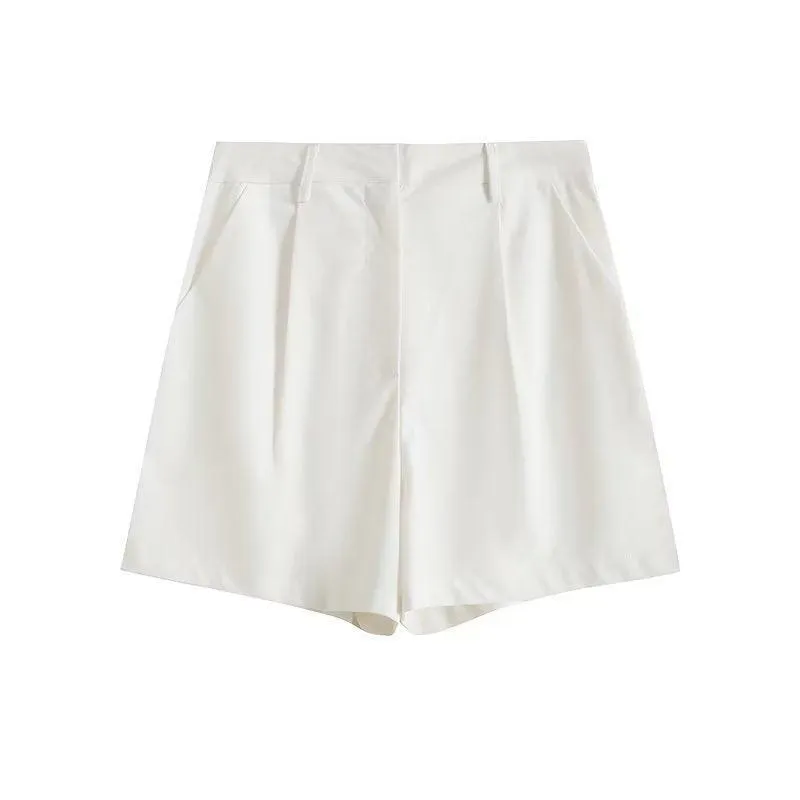 Ladies Solid Color Pockets Shorts K27788