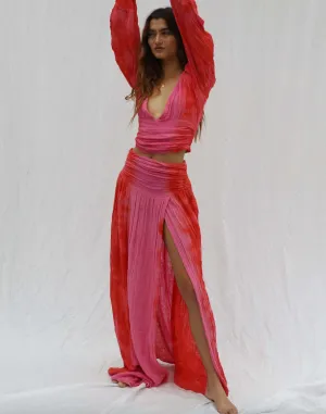 LAPIS MAXI SKIRT - NEON PINK