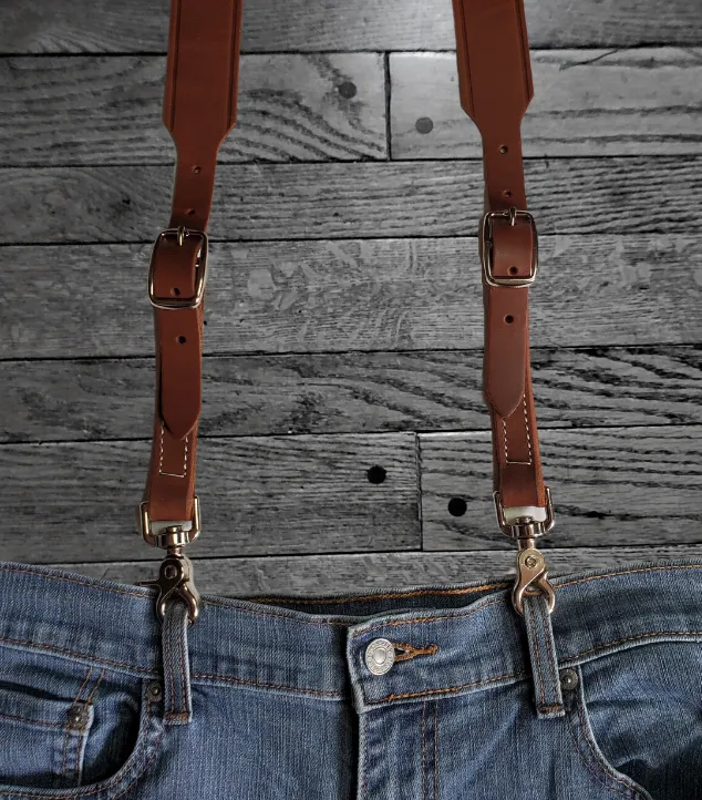 Leather Suspenders Made in USA