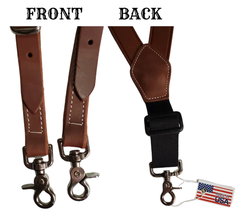 Leather Suspenders Made in USA