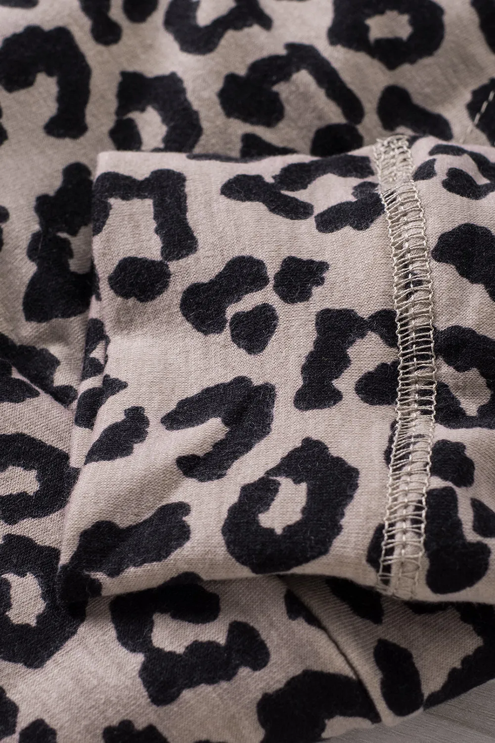 Leopard Print Zipper Hooded Coat With Pocket