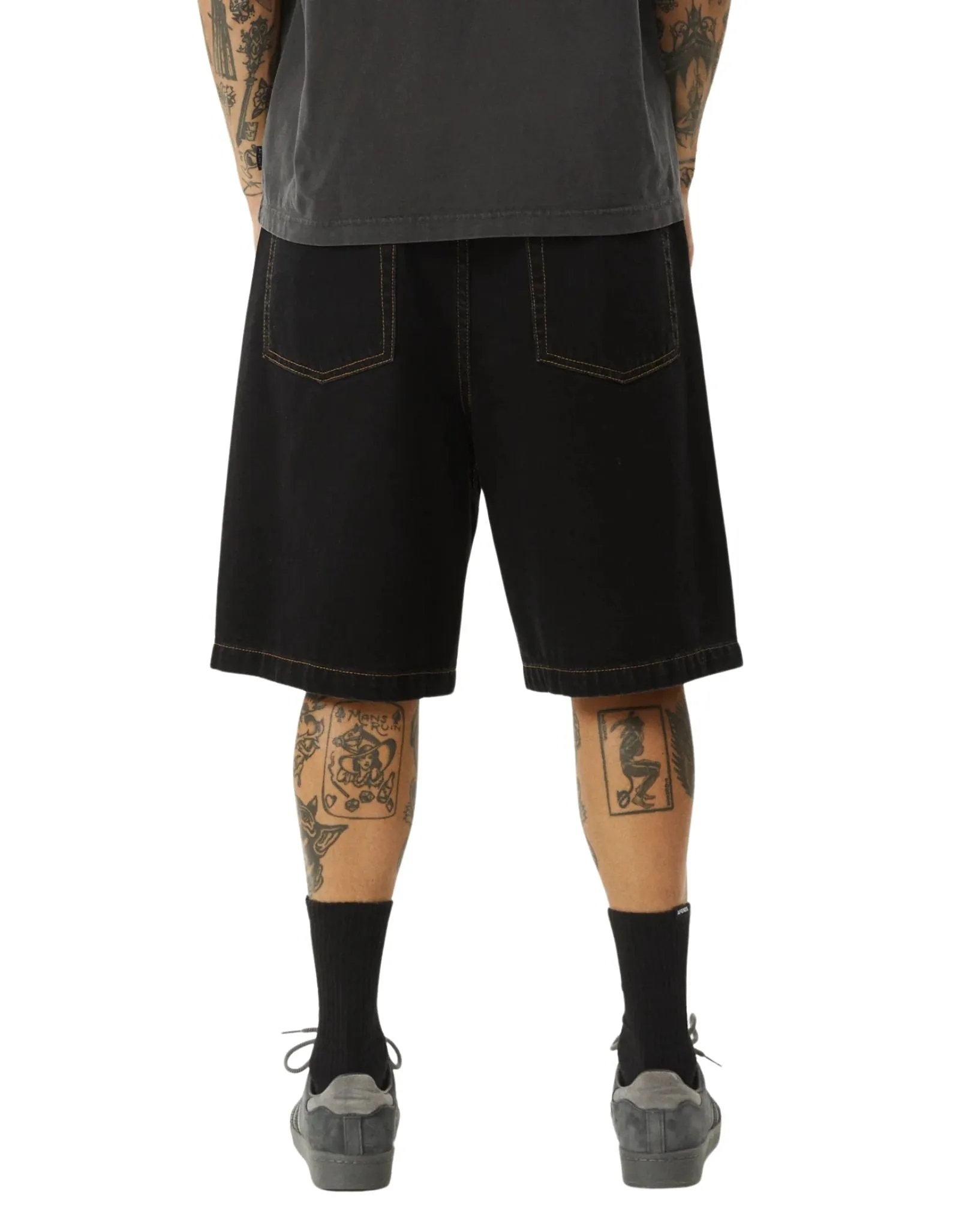 Lil C Denim Baggy Fit Short 22" - Washed Black