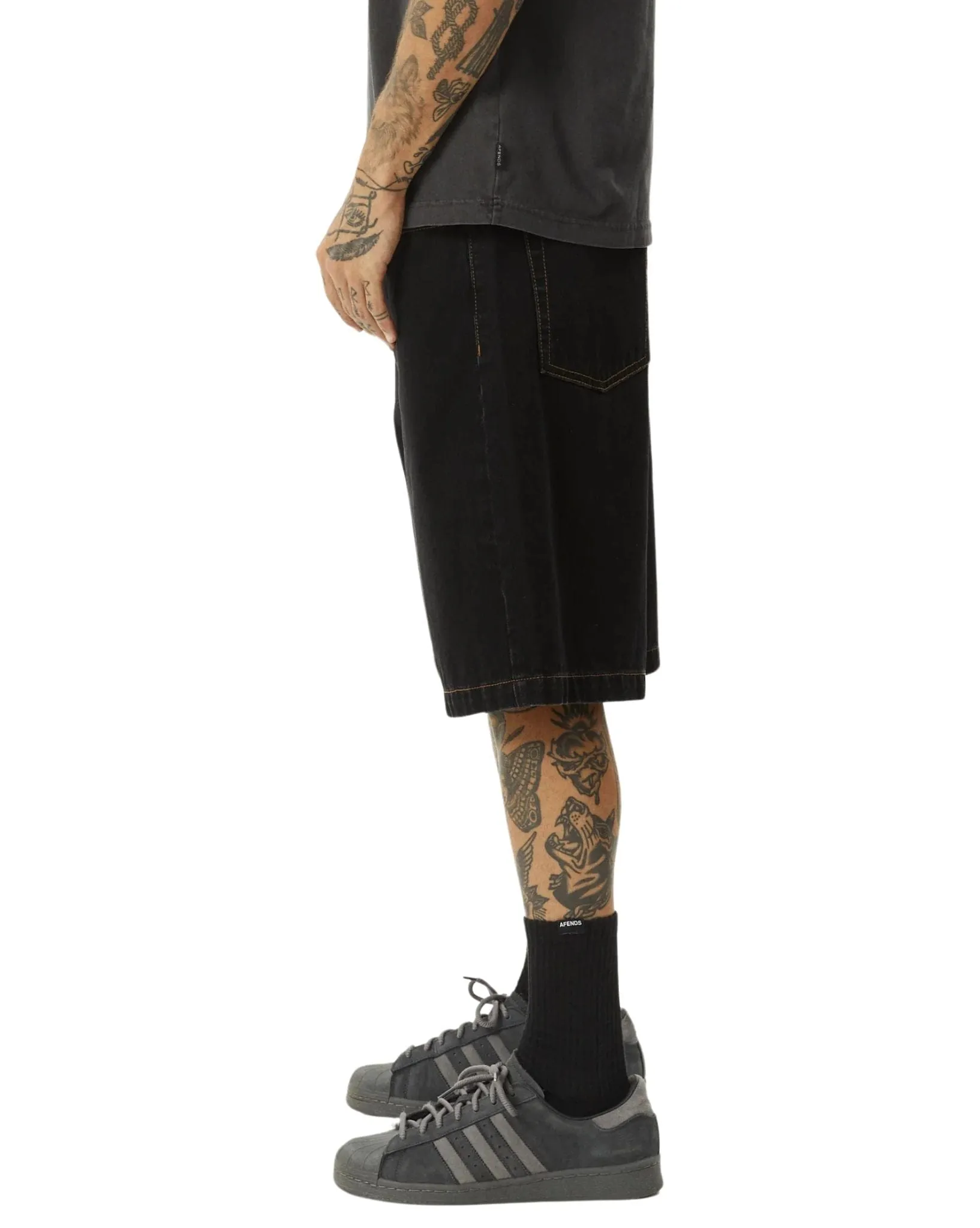 Lil C Denim Baggy Fit Short 22" - Washed Black