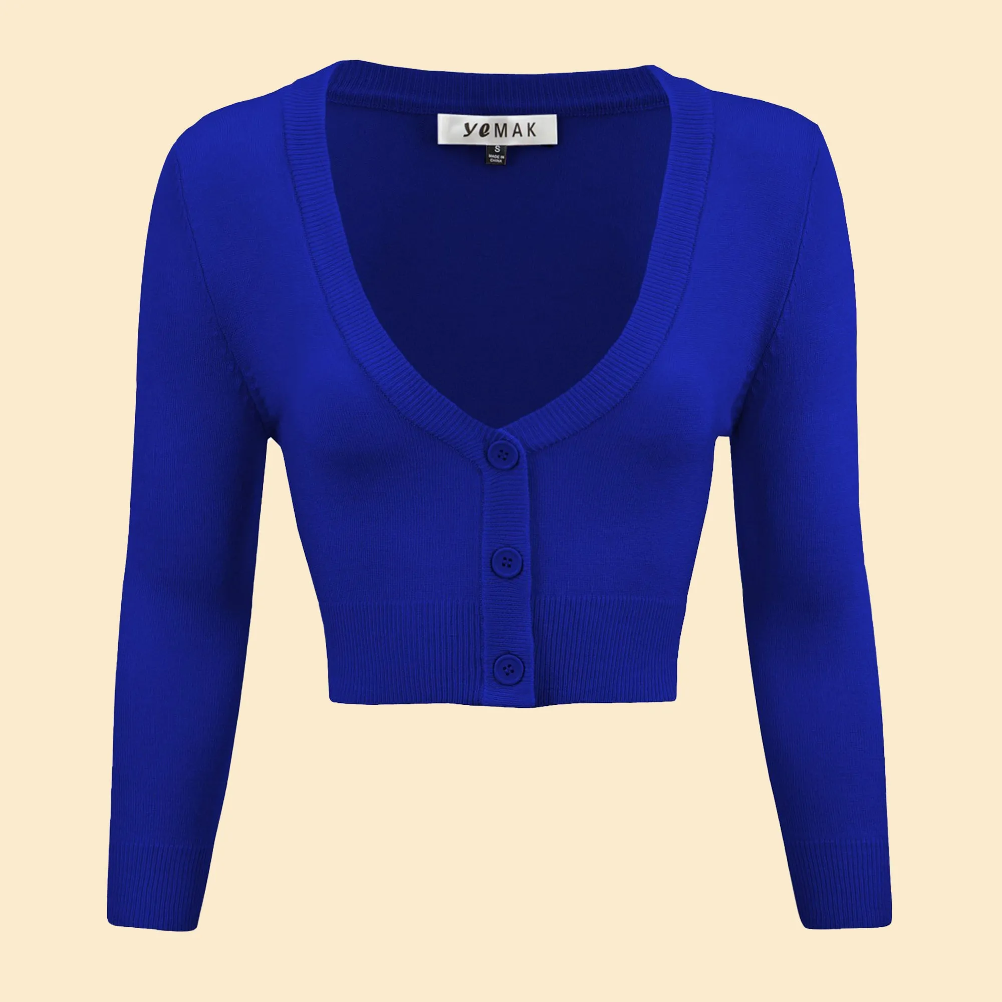 Lilith 3/4 Sleeve Crop Cardigan in 38 Colors (20-38)