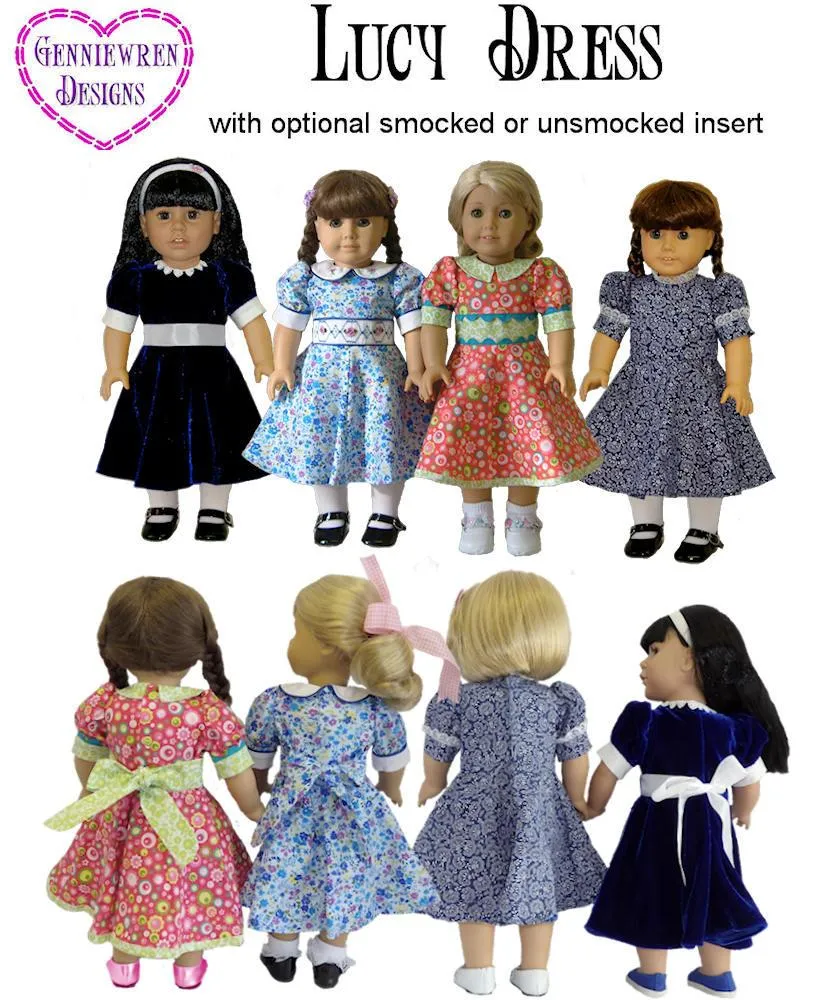 Lucy Dress 18" Doll Clothes Pattern