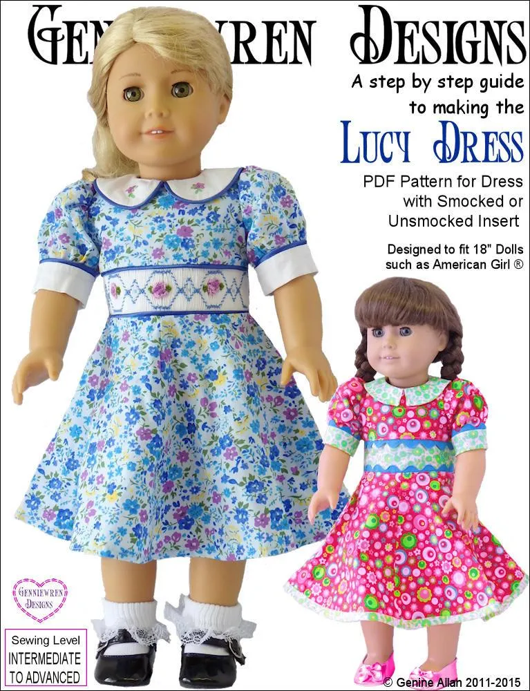 Lucy Dress 18" Doll Clothes Pattern