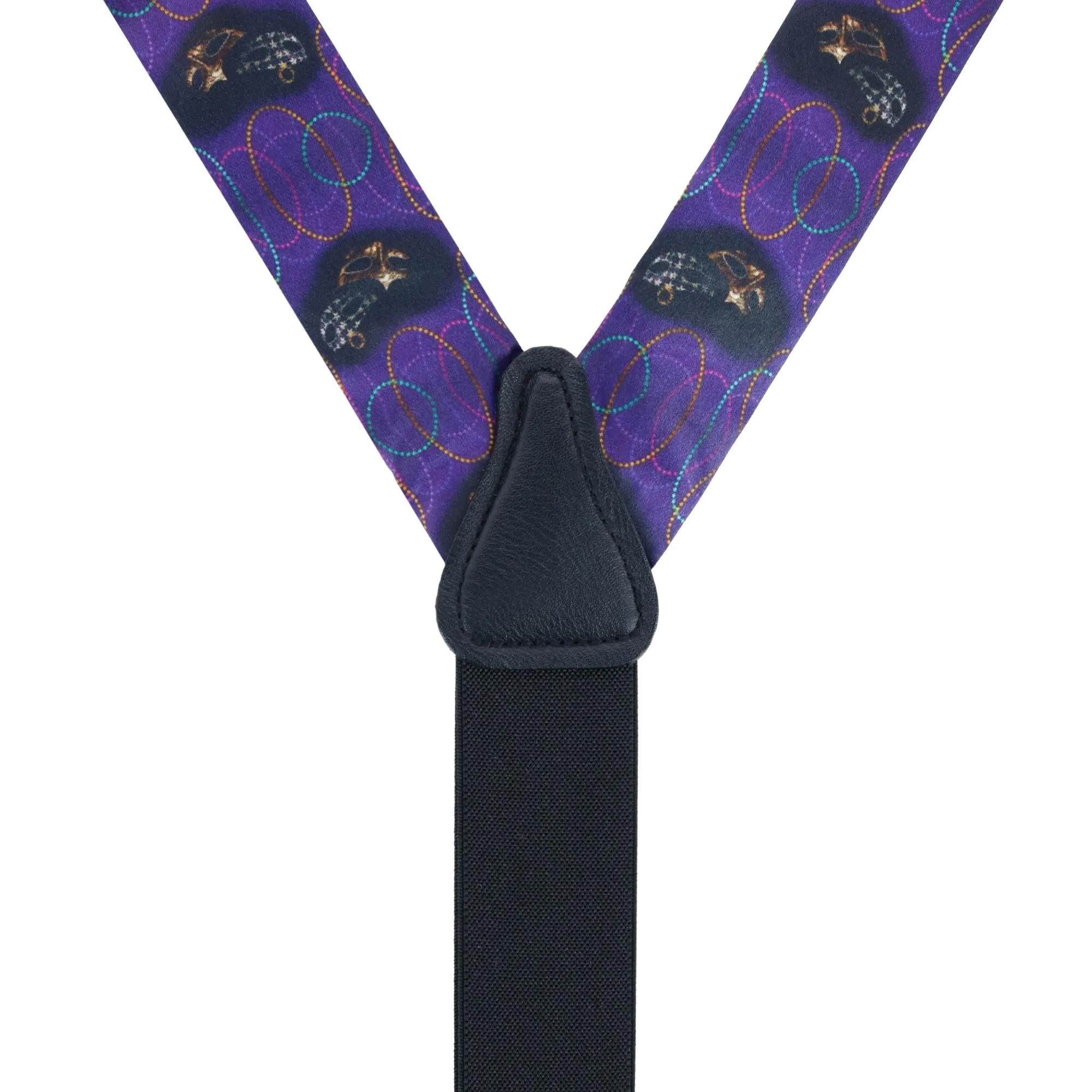 Mardi Gras Celebration Silk Button End Braces