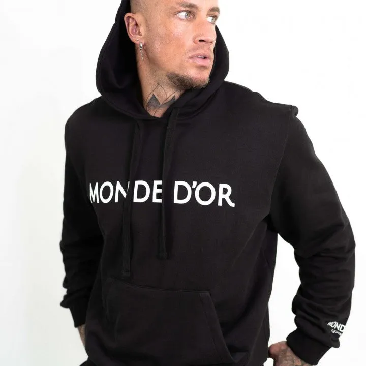 Men's 100% Cotton Black Pullover Hoodie