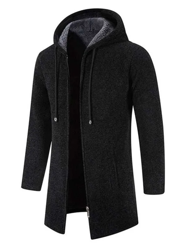 Men's casual  zipper hooded cardigan