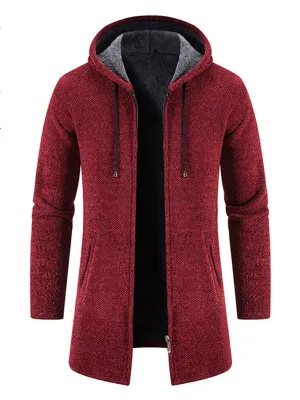 Men's casual  zipper hooded cardigan