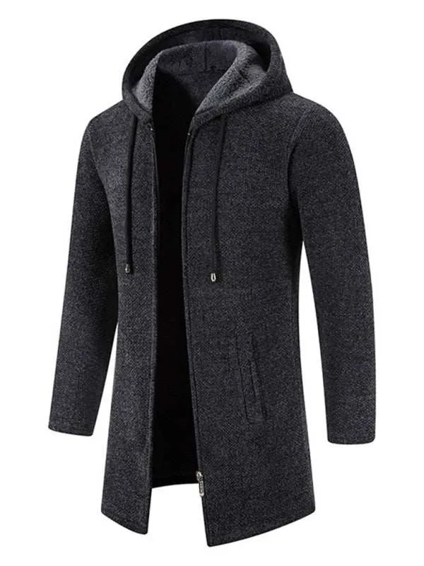 Men's casual  zipper hooded cardigan