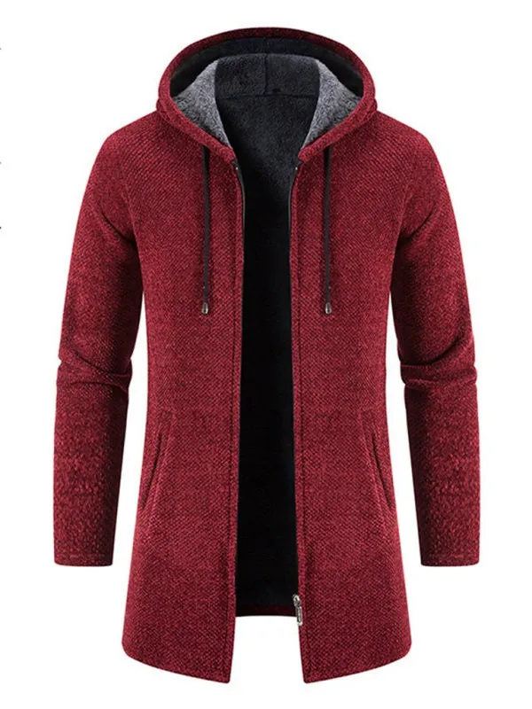 Men's casual  zipper hooded cardigan