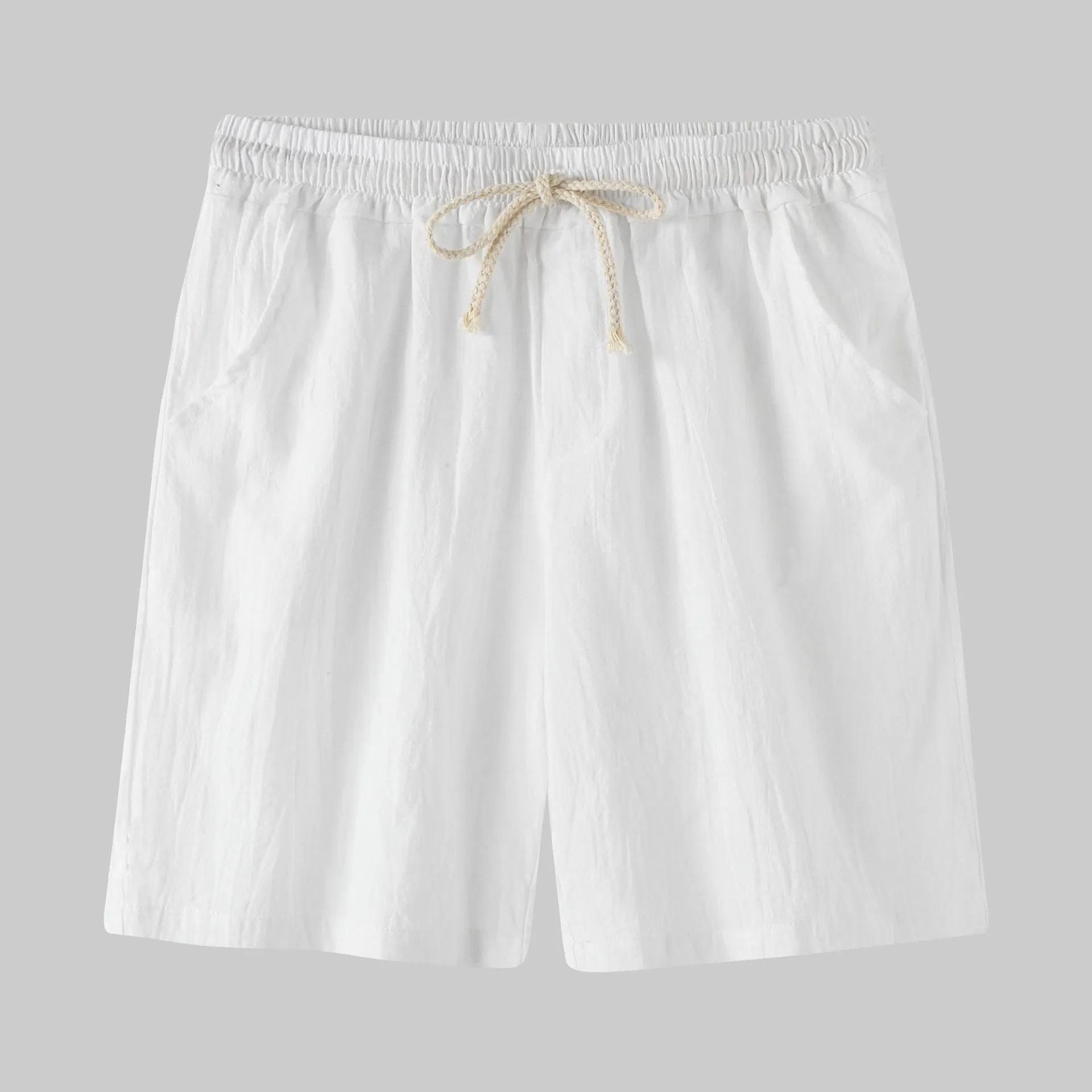 MEN'S COTTON AND LINEN BEACH SHORTS