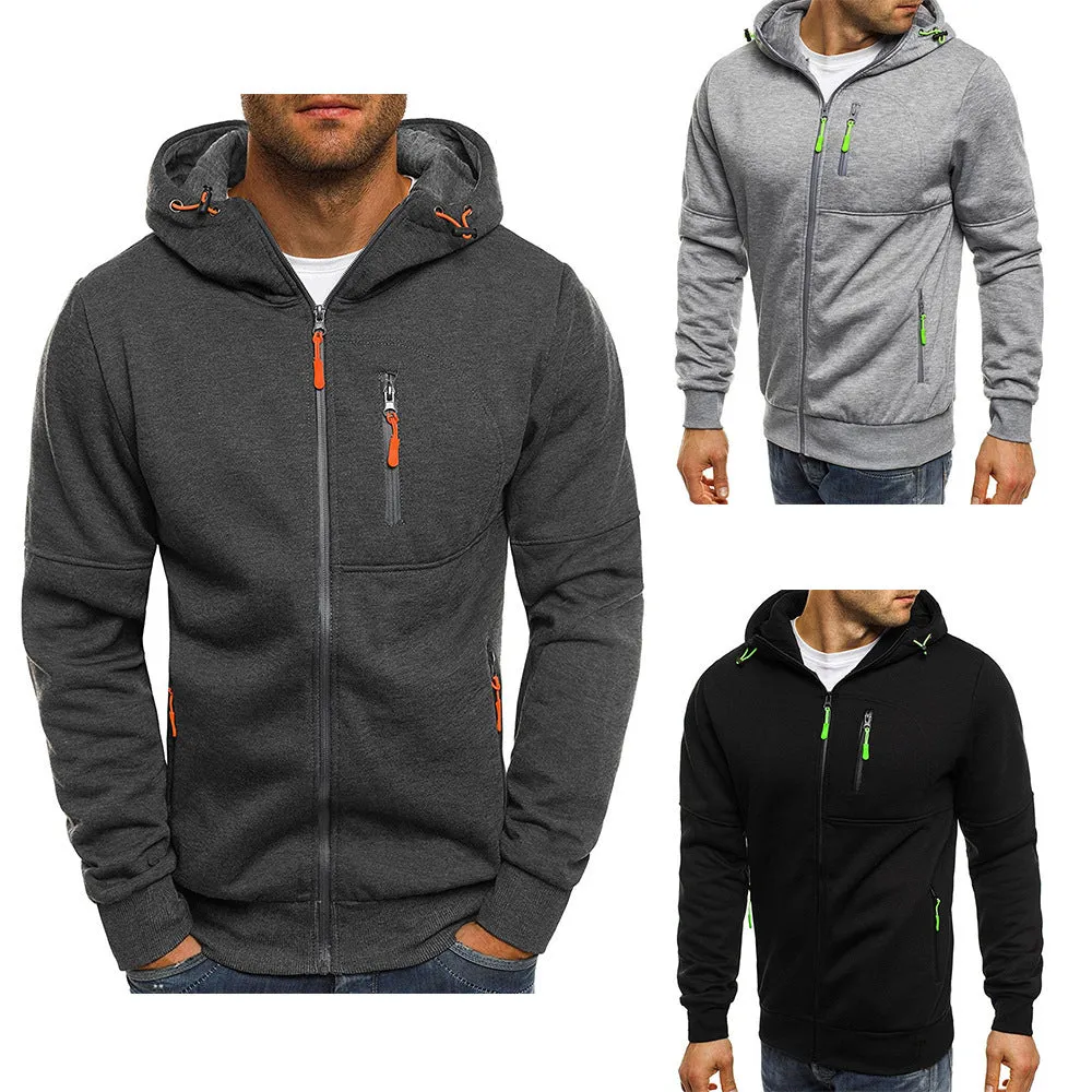 MEN'S SPORTS, FITNESS, LEISURE JACQUARD HOODIE, CARDIGAN, HOODIE