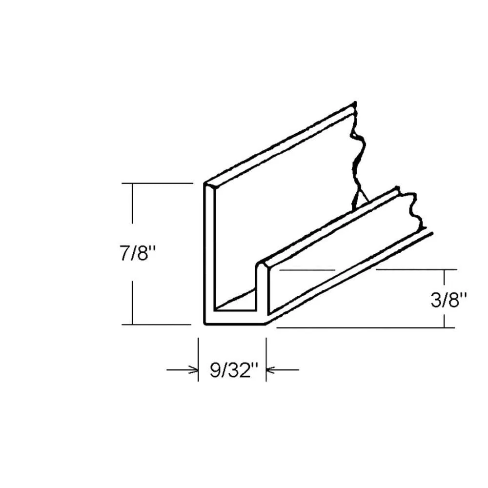 Mirror 5/16" "J" Channel - Bottom - Brushed Nickel