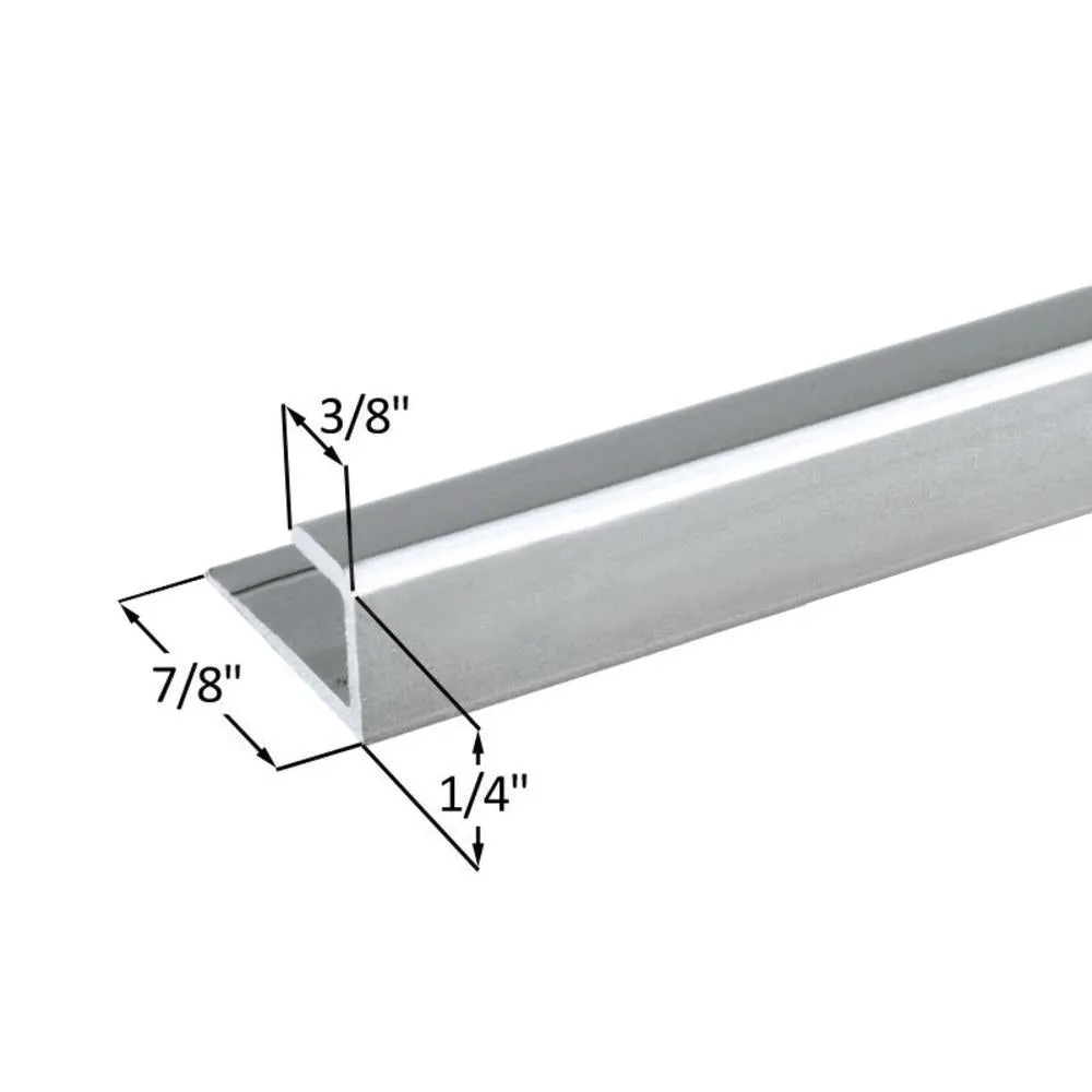 Mirror 5/16" "J" Channel - Bottom - Satin Aluminum