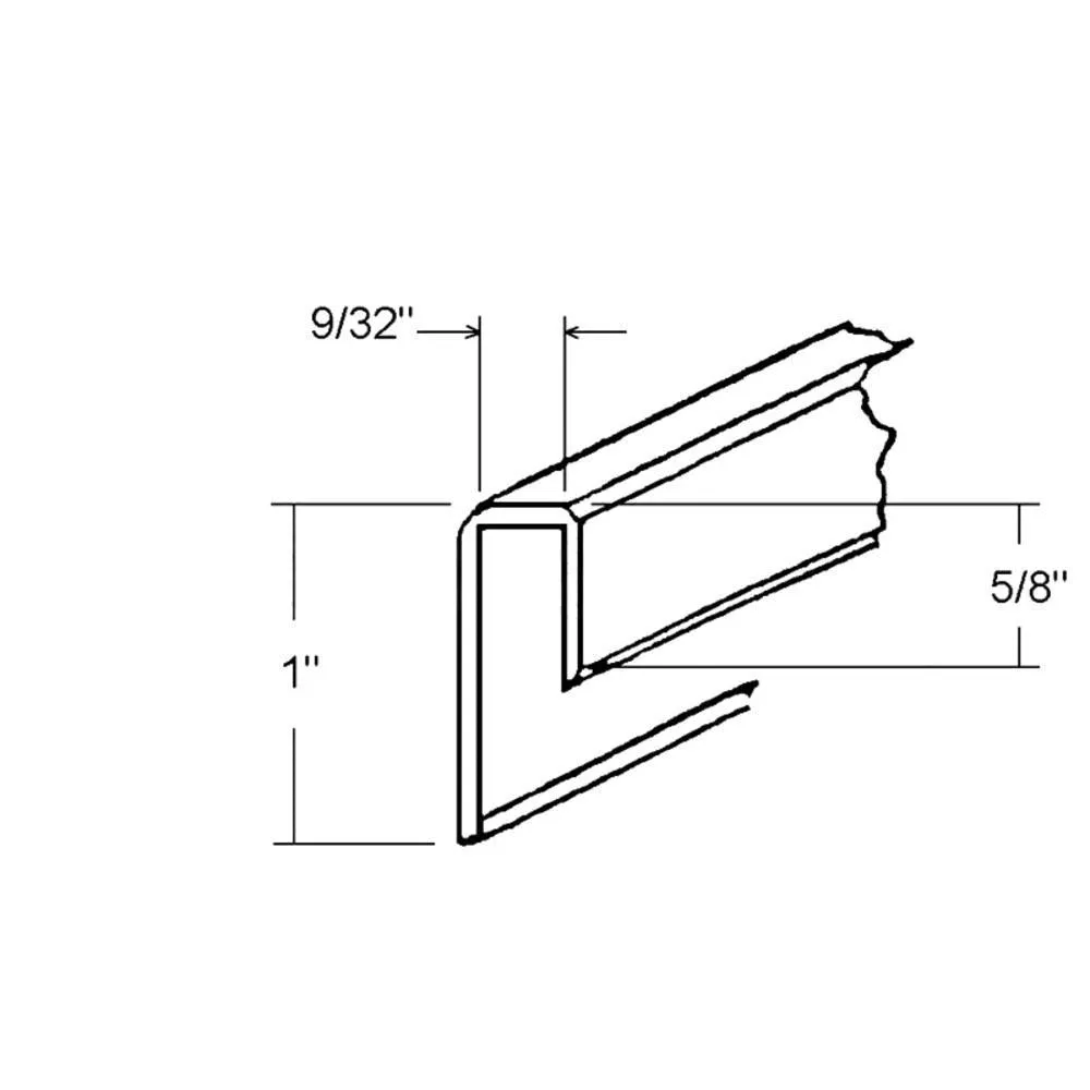 Mirror 5/16" "J" Channel - Top - Black