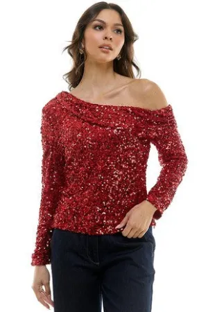 Off Shoulder Sequin Top