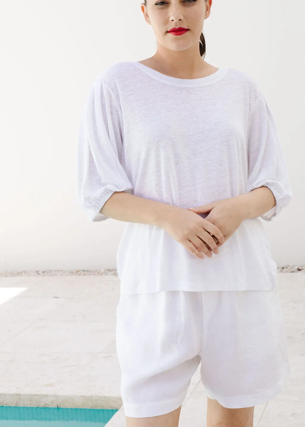 Puffy Sleeve Tee White