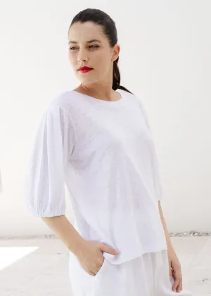 Puffy Sleeve Tee White