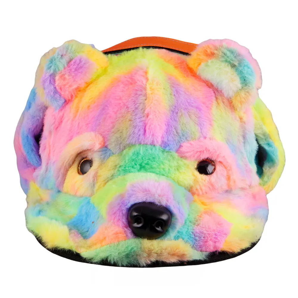 Rainbow Bear Fur Earflap Snapback Hat