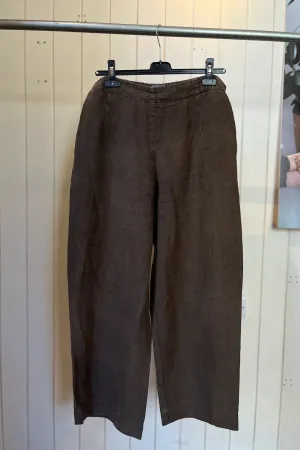 Re-Wear Oska Brown Linen Wide Leg Trousers