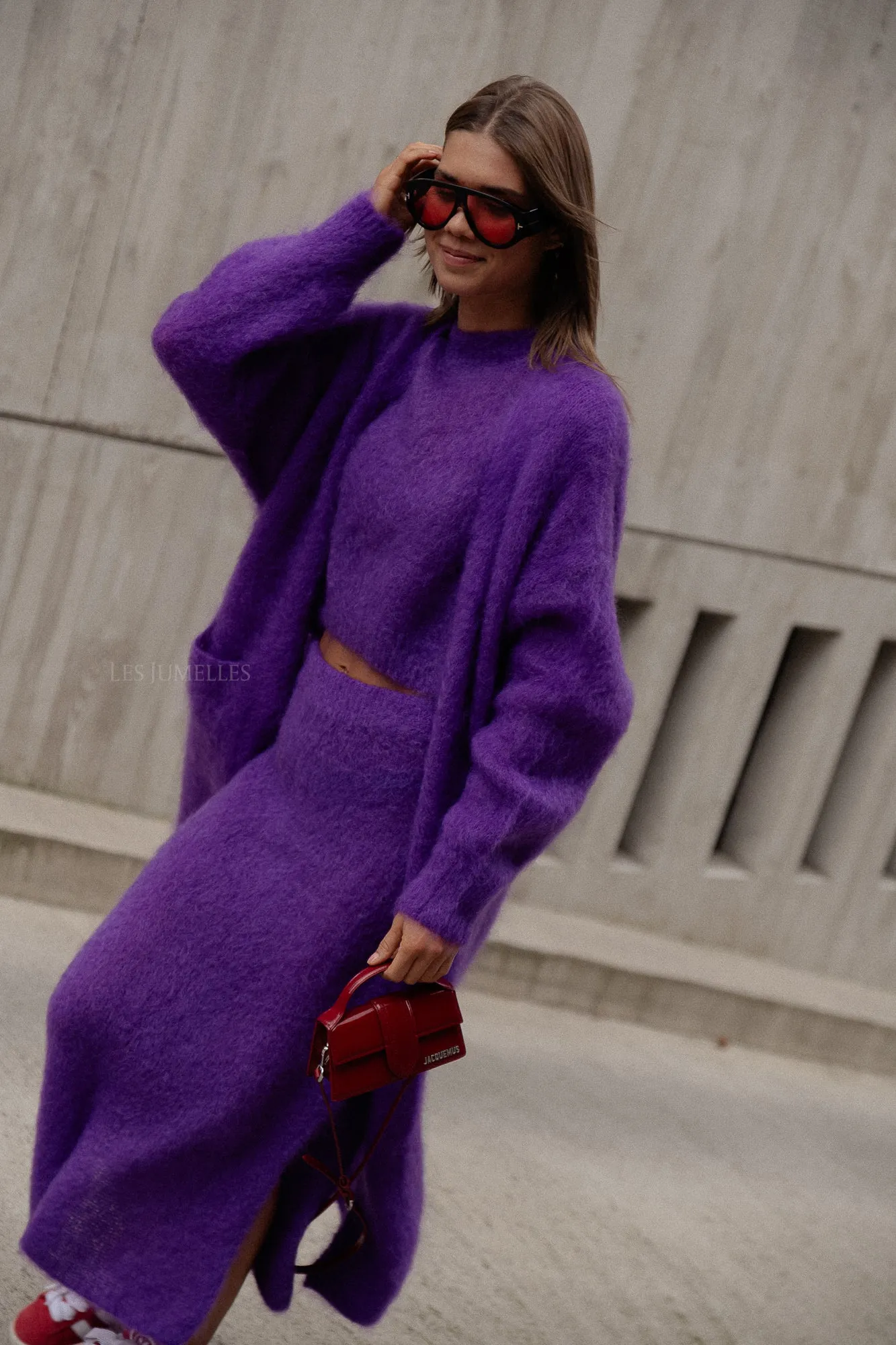 Romee knitted cardigan purple