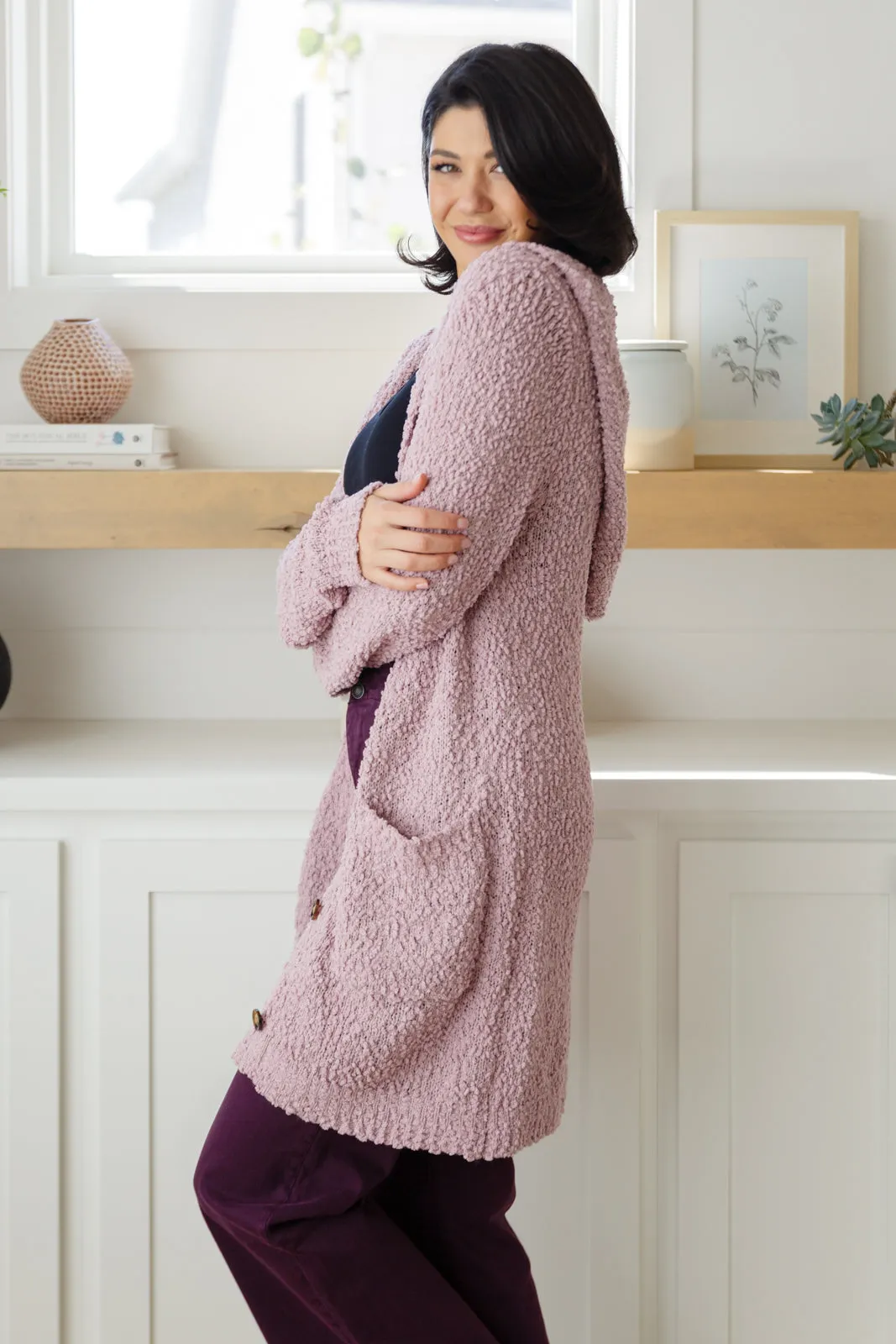 Soft Wisteria Hooded Cardigan - One Eleven North