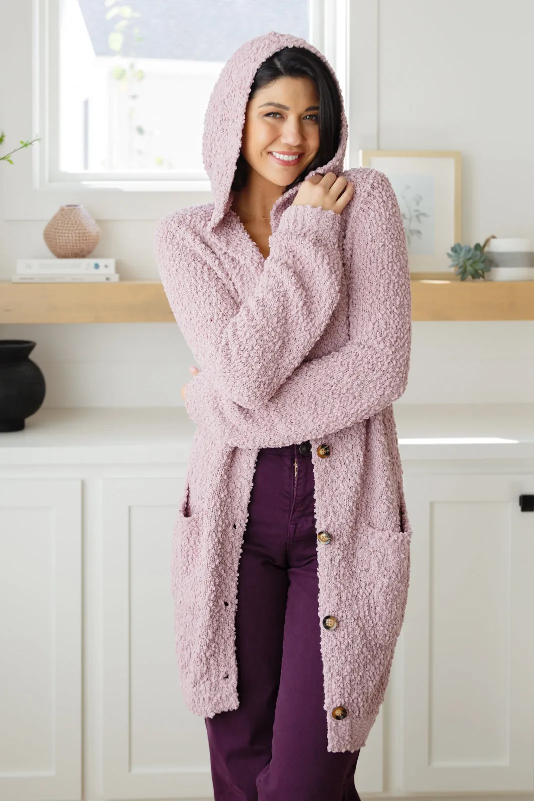 Soft Wisteria Hooded Cardigan - One Eleven North