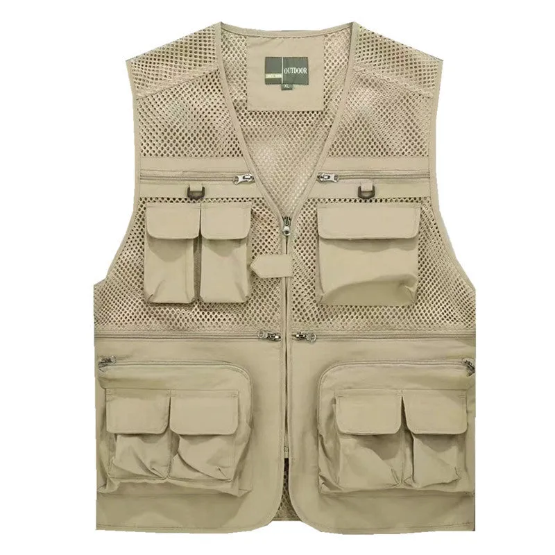 SUMMER MEN'S MULTI POCKET MESH FISHING TOURISM OUTDOOR VEST