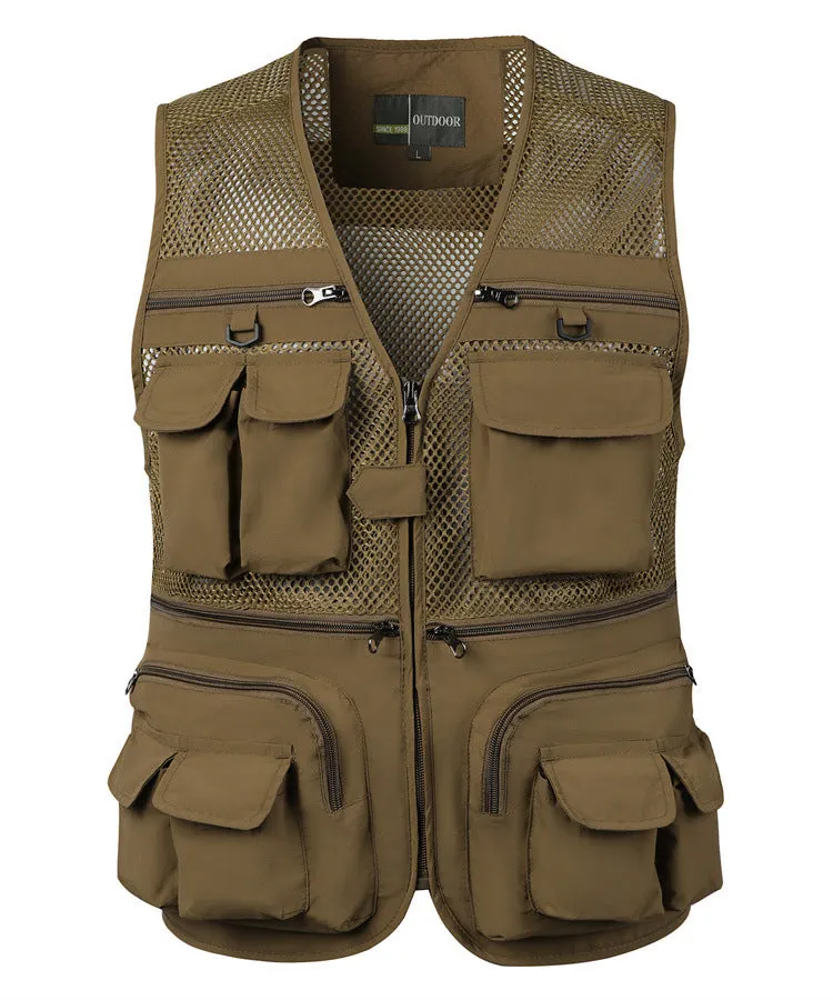 SUMMER MEN'S MULTI POCKET MESH FISHING TOURISM OUTDOOR VEST