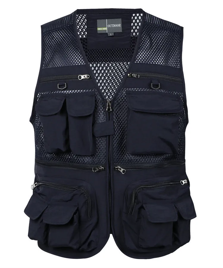 SUMMER MEN'S MULTI POCKET MESH FISHING TOURISM OUTDOOR VEST