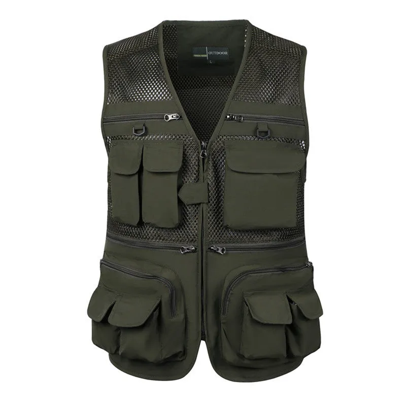 SUMMER MEN'S MULTI POCKET MESH FISHING TOURISM OUTDOOR VEST