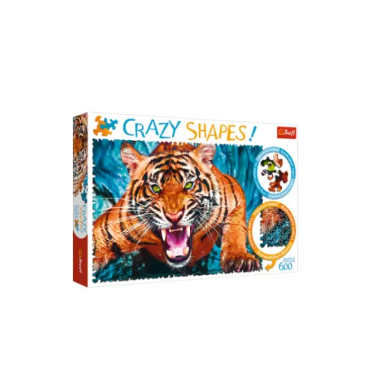 Trefl 600 Piece Puzzle Crazy Shapes Facing a tiger