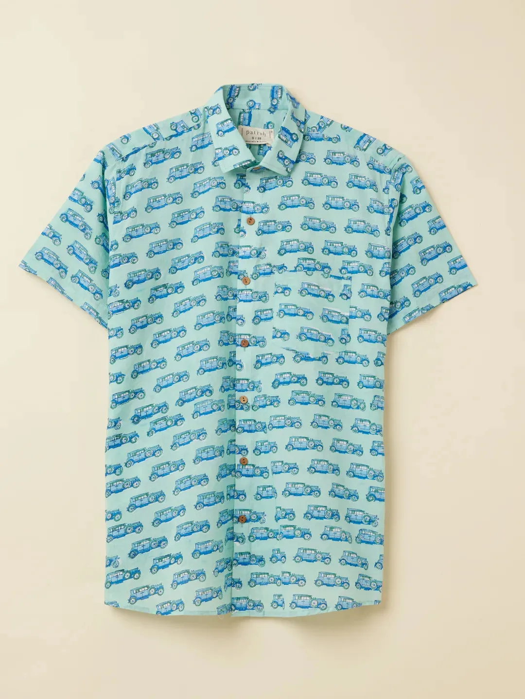 Vinatge Car Handblock Printed Shirt