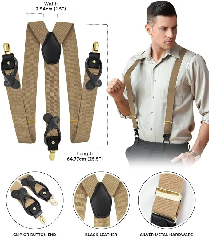 Vittorio Farina Men's Convertible Suspender in Gift Box: 70% Polyester & 30% Elastomer