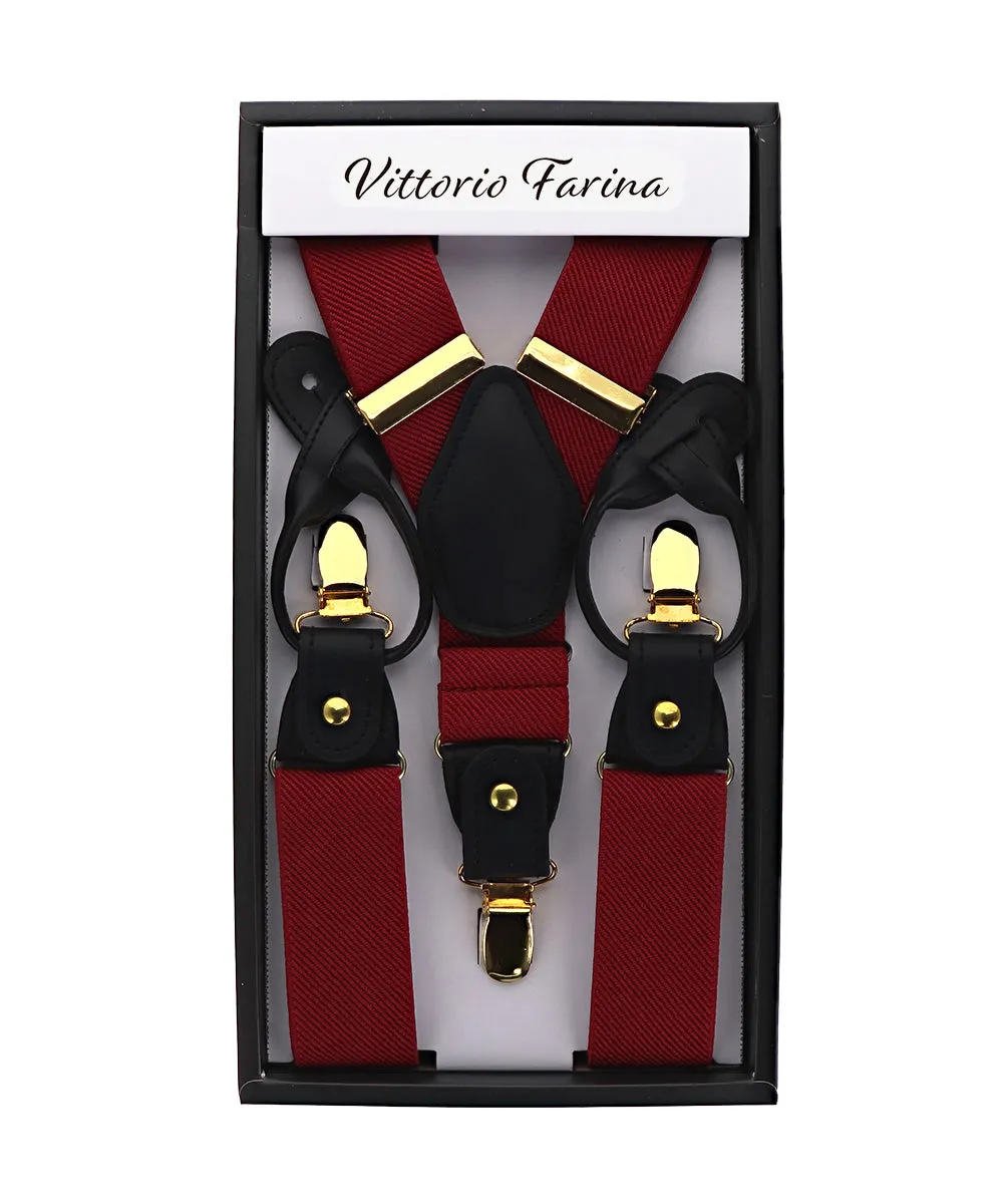 Vittorio Farina Men's Convertible Suspender in Gift Box: 70% Polyester & 30% Elastomer