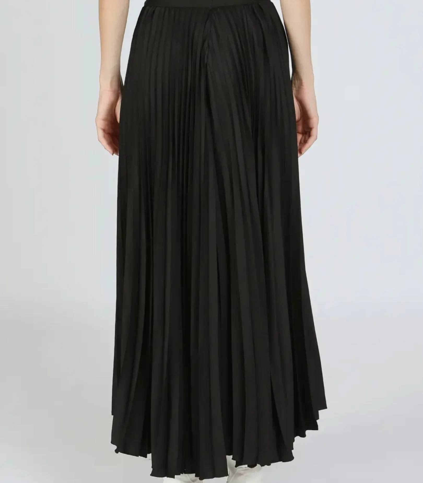 Wide Leg Black Pleated Pants