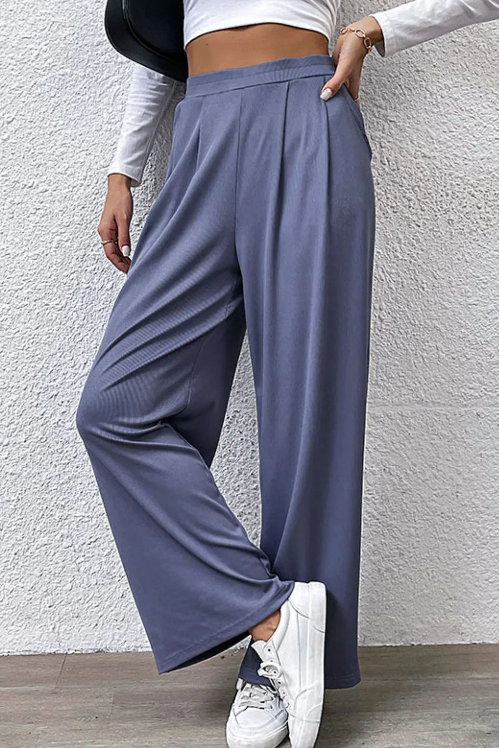 Wide-Leg Pants Resort Pants with Pockets