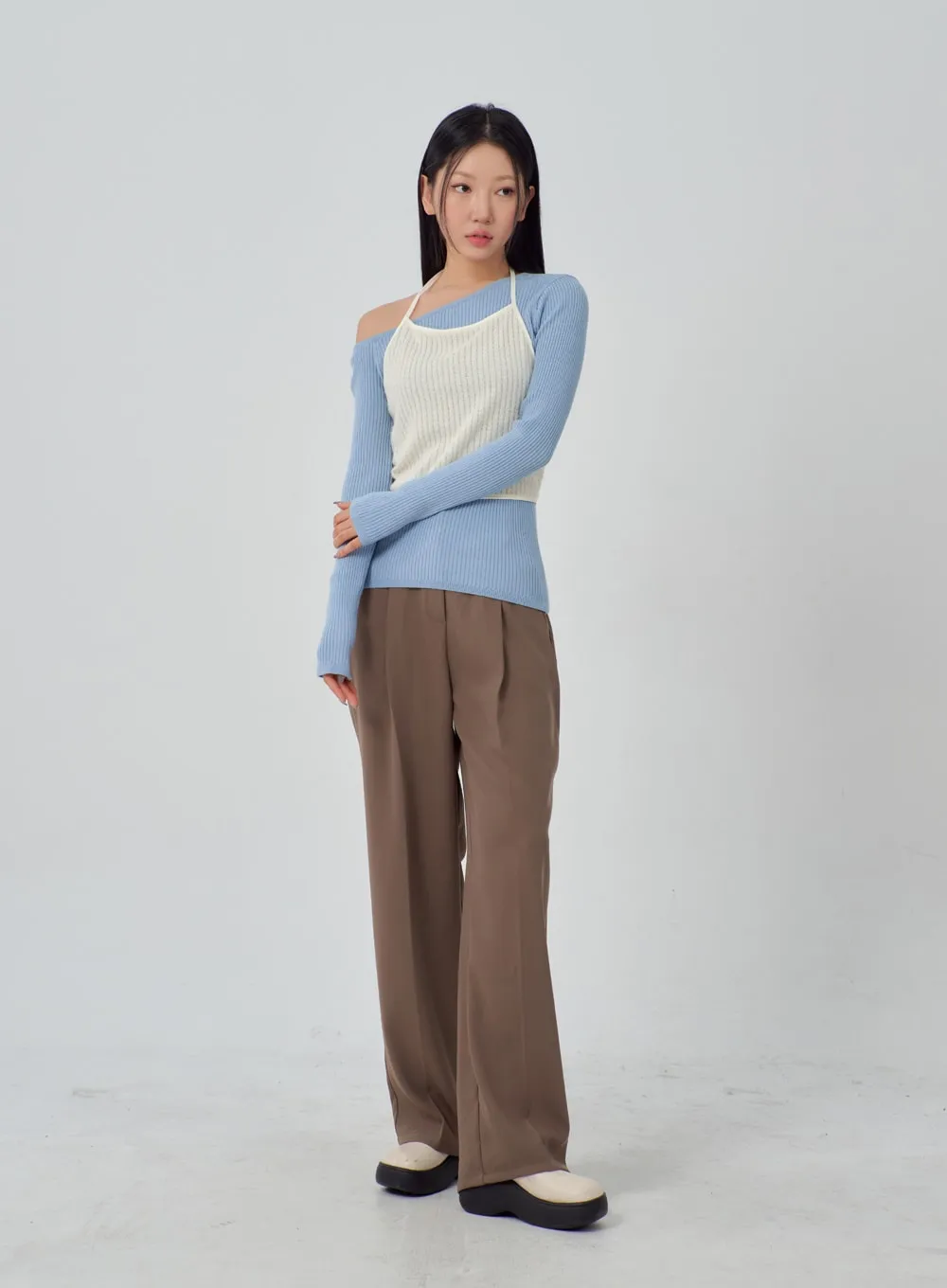 Wide Leg Tailored Pants IM315