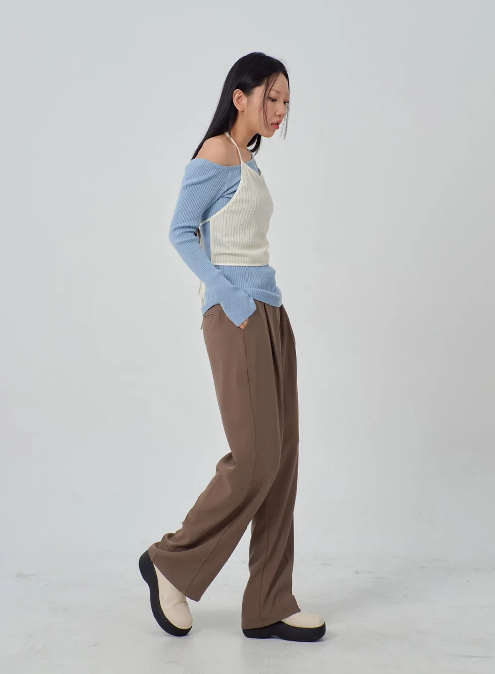 Wide Leg Tailored Pants IM315