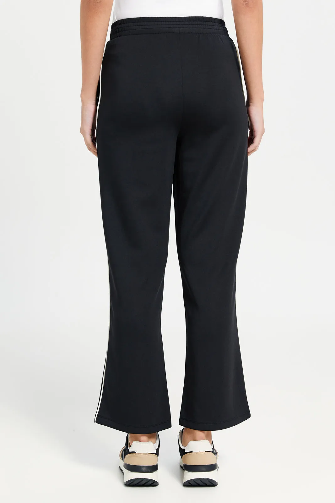 Women Black Wide Leg Active Pants