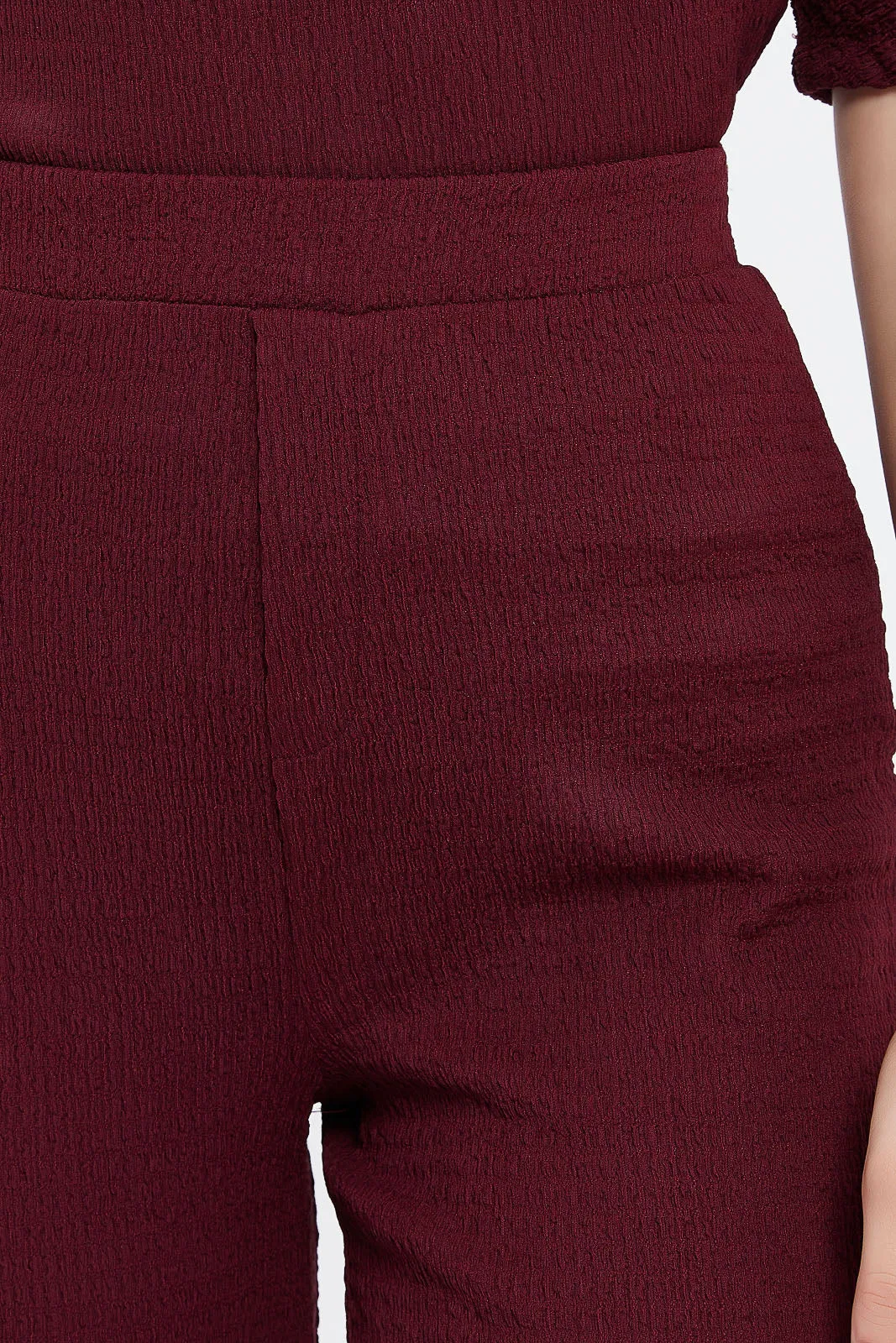 Women Burgundy Wide Leg Pants