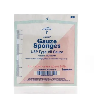 Woven Sterile Gauze Sponges, 4" x 4" (box of 100)